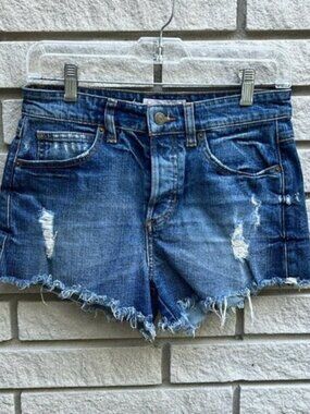 Guess Denim Button Fly Distressed Cutoff Shorts Sz 26